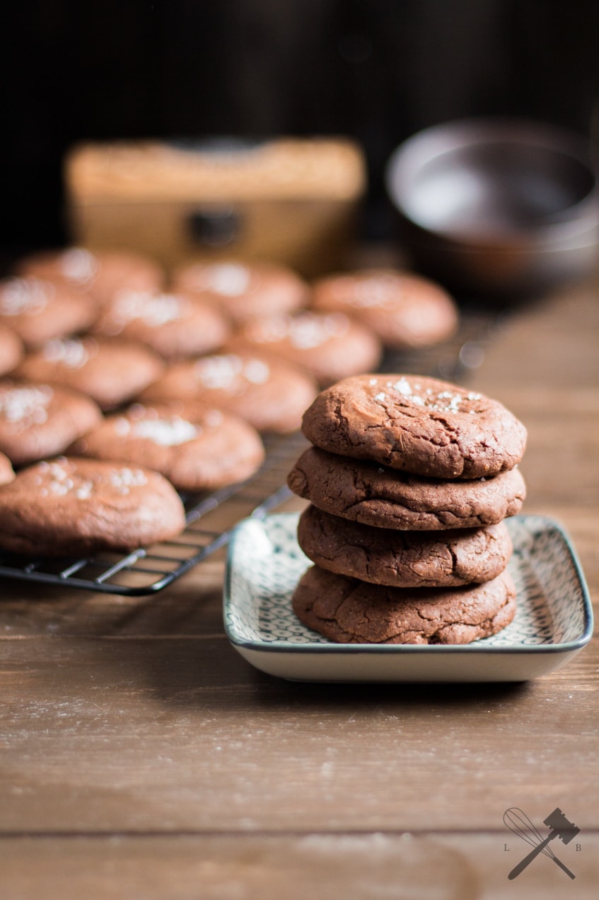 Schokoladen und Cookies Meersalz of mit Law Baking - Nutellafüllung