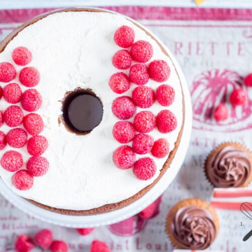 Tor Weiß Roter Himbeer-Marmorkuchen
