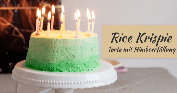 Rice Krispie Torte mit Himbeerfüllung